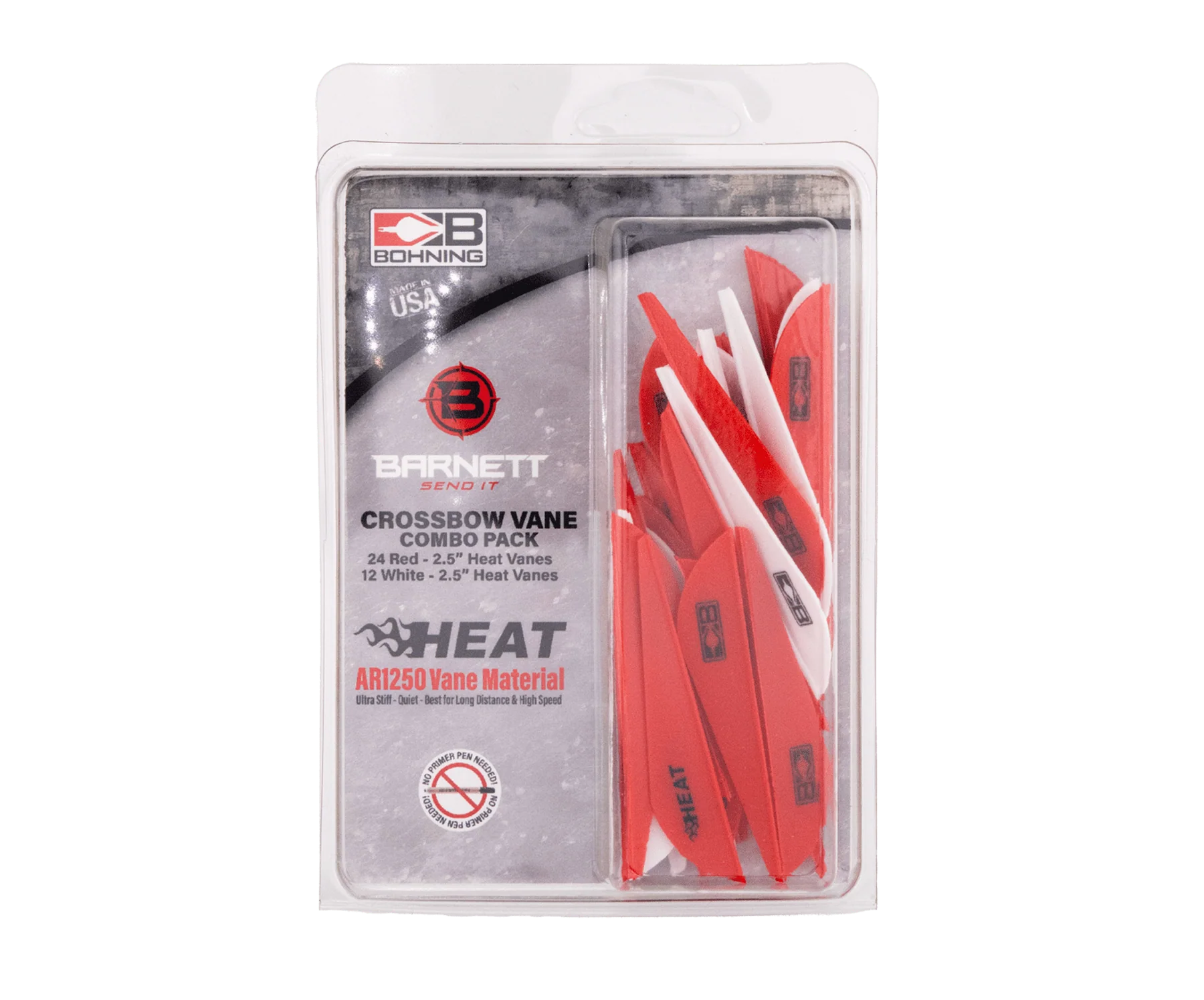Bohning Heat Vanes White/Red 36pk